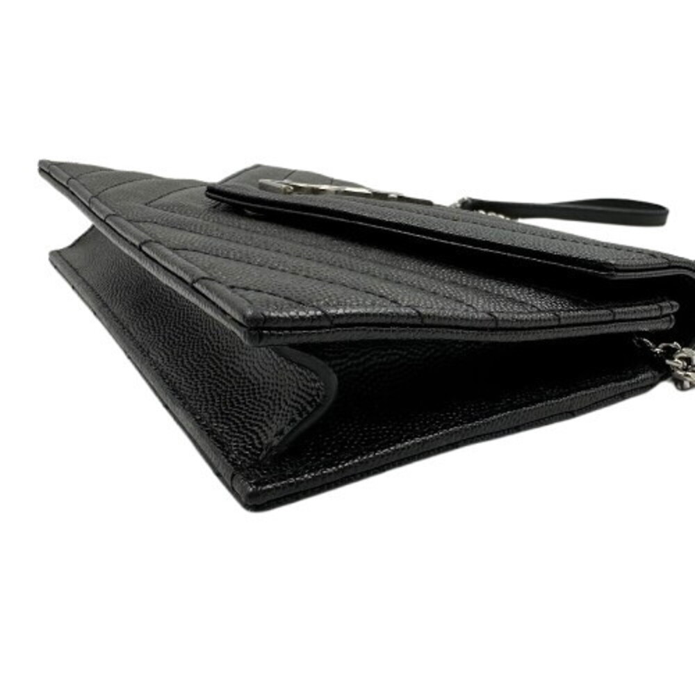 YSL YVES SAINT LAURENT Cassandra caviar skin black shoulder bag - Picture 6 of 7